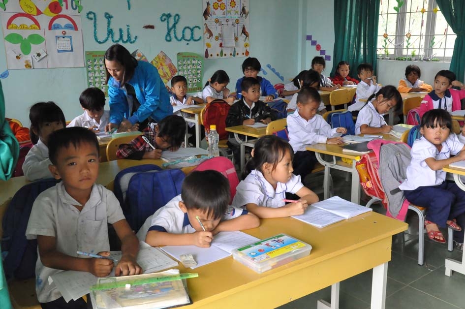 Một  buổi  học  ở  Trường  Tiểu  học  Nguyễn  Du, huyện M'Drak. 
