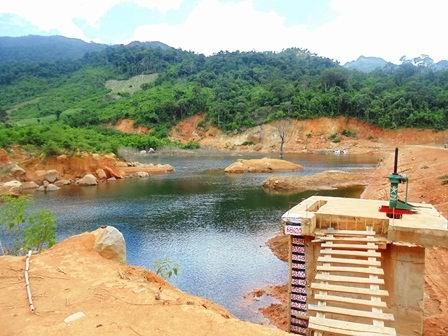 Hồ chứa nước của Thủy điện Ea Kha (nằm trên địa bàn xã Yang Mao, huyện Krông Bông)