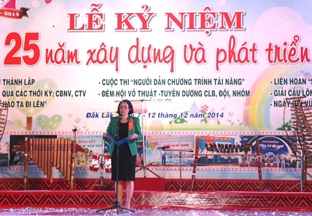 Phó chủ tịch UBND tỉnh Mai Hoan Niê Kdăm phát biểu tại Lễ kỷ niệm