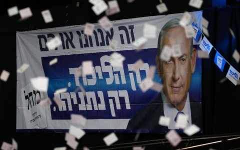 Thủ tướng Israel Netanyahu giành ưu thế sít sao trong cuộc bầu cử Quốc hội (Ảnh AP)