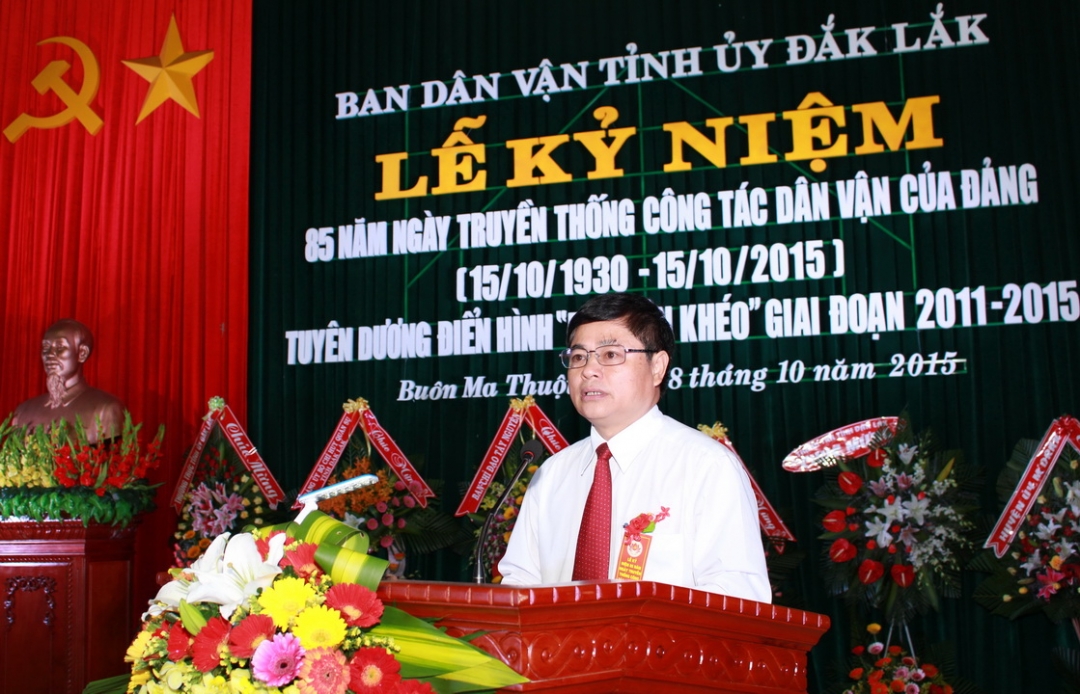 Phó Bí thư Tỉnh ủy Phạm Minh Tấn phát biểu tại buổi Lễ