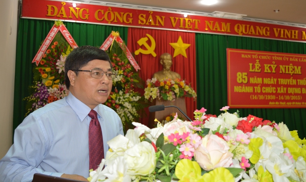 Đồng chí Phạm Minh Tấn phát biểu tại Lễ kỷ niệm