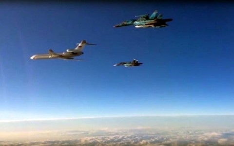 Phi đội máy bay chiến đấu đầu tiên của Nga rời khỏi Syria. (Ảnh: Quân đội Nga)