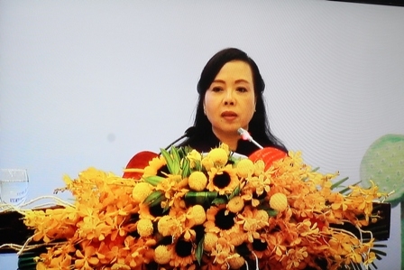 Bộ trưởng Bộ Y tế Nguyễn Thị Kim Tiến phát biểu tại Hội nghị.