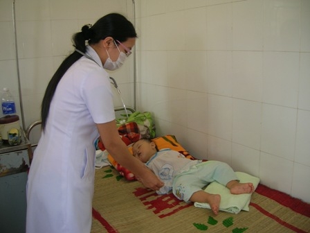 Một trường hợp mắc tay chân miệng điều trị tại BVĐK tỉnh. 