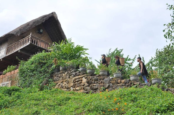 Nhà dài truyền thống của người Êđê được phục dựng đưa vào khai thác tại Khu du lịch văn hóa - sinh thái Cộng đồng Kô Tam.