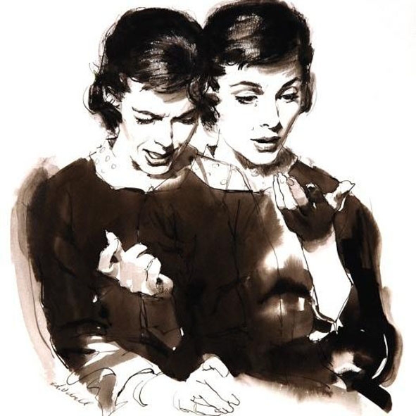 Bức tranh tự họa của Sizemore vẽ năm 1957 nói về tâm trạng của bản thân mình.