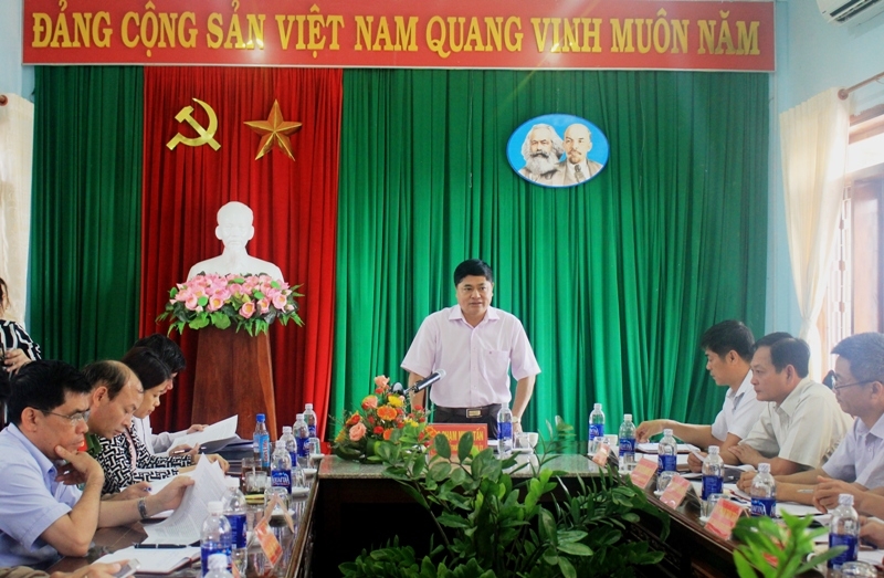 Phó Bí thư Thường trực Tỉnh ủy Phạm Minh Tấn phát biểu chỉ đạo tại buổi làm việc 