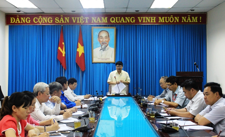 Phó Bí thư Thường trực Tỉnh ủy Phạm Minh Tấn phát biểu tại cuộc học.