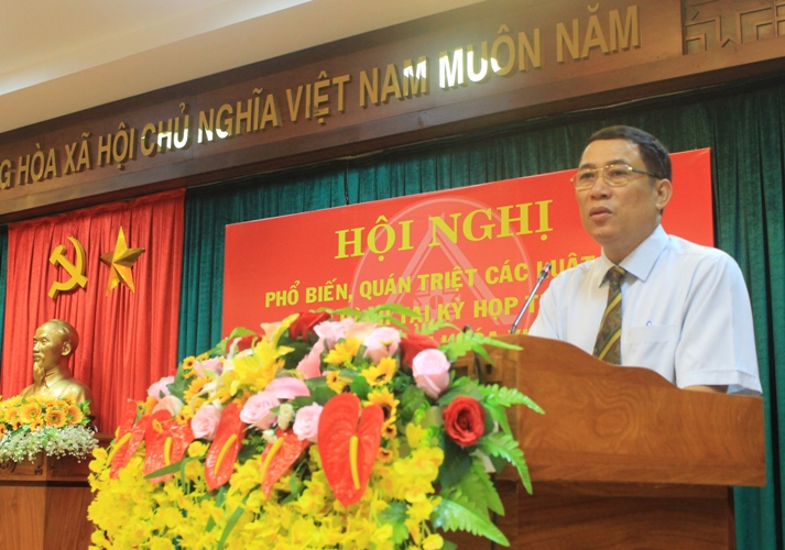 Phó Chủ tịch UBND tỉnh Võ Văn Cảnh phát biểu tại hội nghị.