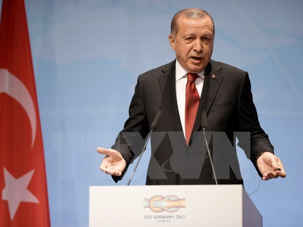 ổng thống Thổ Nhĩ Kỳ Recep Tayyip Erdogan. (Ảnh: EPA/TTXVN)