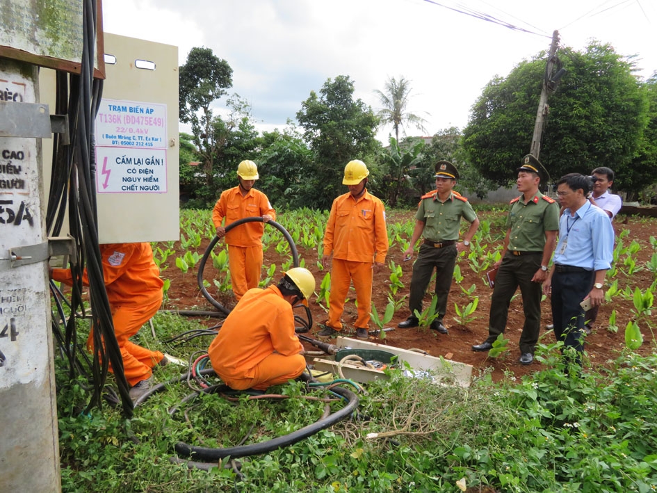 Một vụ mất cắp vật tư lưới điện xảy ra tại huyện Krông Pắc. 