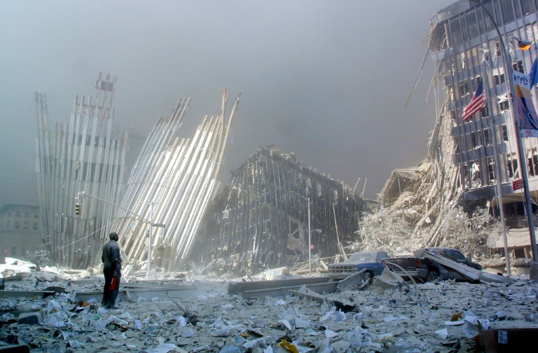 Hiện trường vụ tấn công khủng bố 11-9-2001 tại New York. (Ảnh: AFP)