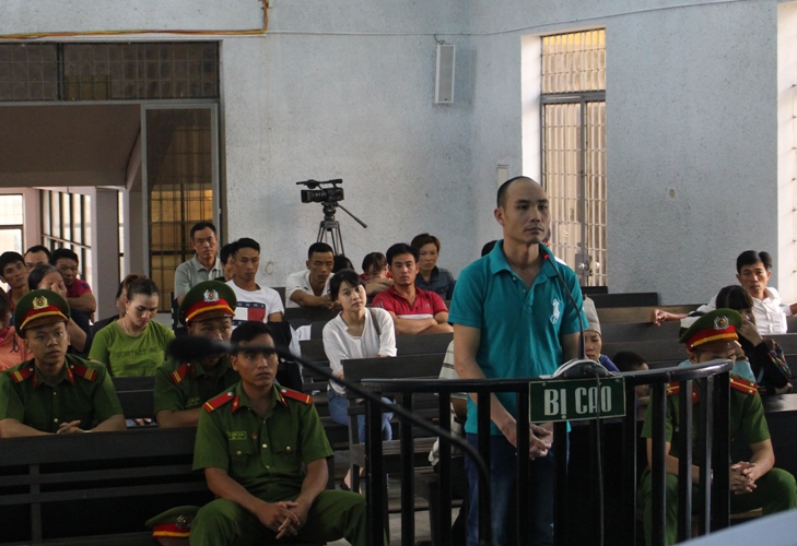 Bị cáo Nguyễn Văn Ngọc tại phiên tòa sơ thẩm.