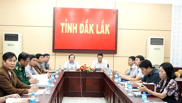 Các đại biểu tham dự hội nghị tại điểm cầu Đắk Lắk. 