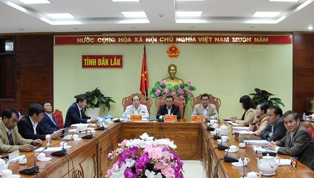 Quang cảnh Hội nghị tại điểm cầu của tỉnh Đắk Lắk