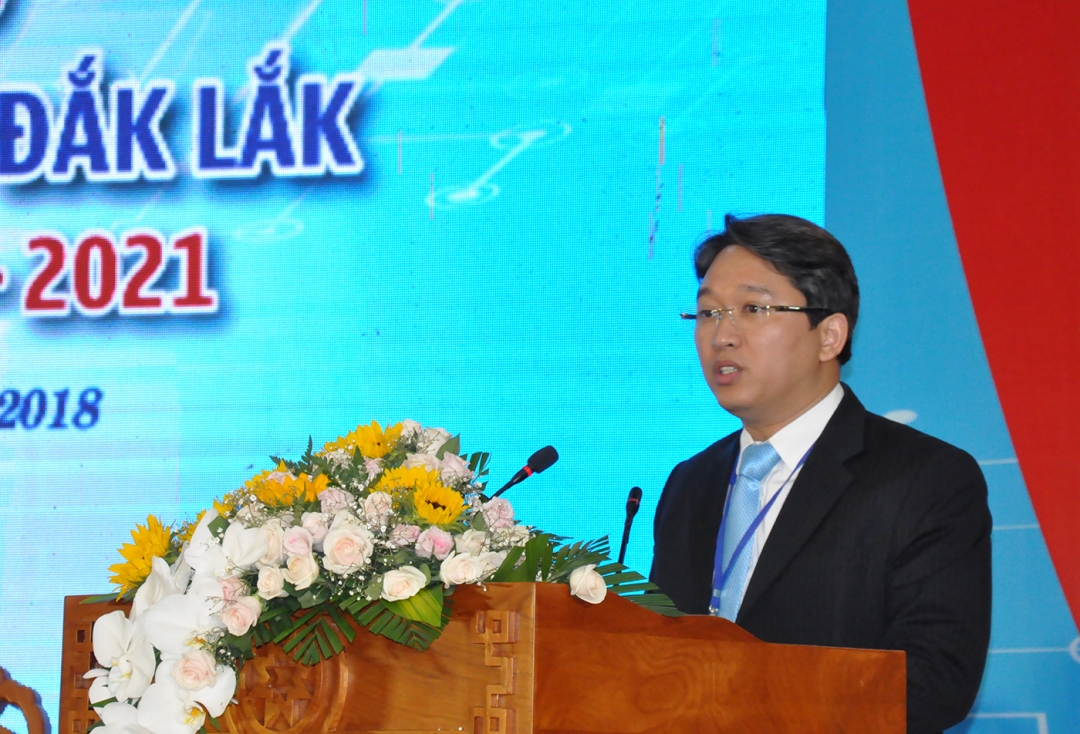 Phó Chủ tịch Thường trực UBND tỉnh Nguyễn Hải Ninh phát biểu tại đại hội