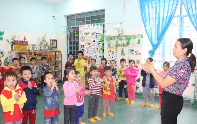 Lớp học của Trường Mầm non thị trấn M’Đrắk.