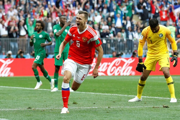 Với 3 bàn thắng, Denis Cheryshev đang là cầu thủ tỏa sáng nhất của đội tuyển Nga  ở World Cup 2018.   Ảnh:  Internet