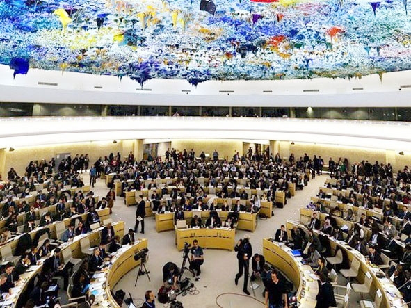 Một phiên họp toàn thể của Hội đồng Nhân quyền Liên hiệp quốc.  Ảnh: AFP/TTXVN
