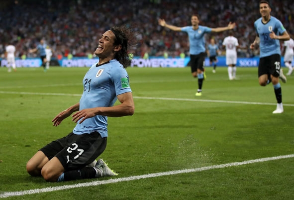 Cavani và đội Uruguay hứa hẹn sẽ còn bùng nổ ở tứ kết World Cup 2018. Ảnh: gettyimage