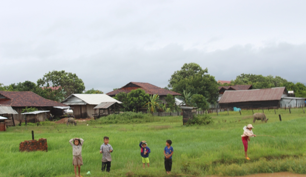 Một góc làng của người dân di cư trên địa bàn xã Cư Kbang