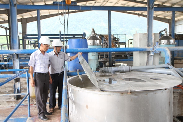 Hoạt động chế biến tinh bột sắn tại Nhà máy chế biến tinh bột sắn huyện M’Đrắk (thuộc Công ty Cổ phần Xuất nhập khẩu Bình Phước). 