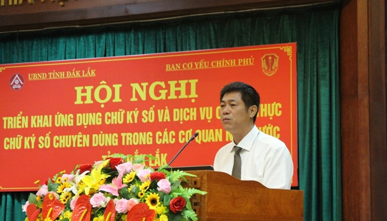Giám đốc Sở Thông tin và Truyền thông Nguyễn Hoàng Giang phát biểu khai mạc hội nghị.