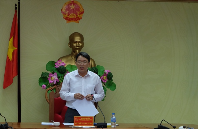 Đồng chí Nguyễn Hải Ninh, Phó Chủ tịch Thường trực UBND phát biểu kết luận cuộc họp