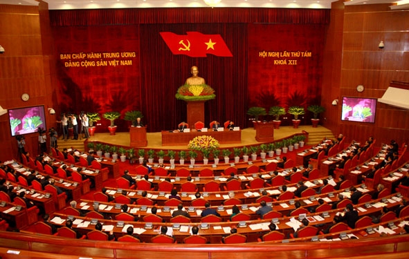 Hội nghị lần thứ tám Ban Chấp hành Trung ương Đảng Cộng sản Việt Nam khóa XII khai mạc trọng thể tại Trụ sở Trung ương Đảng, Hà Nội. (Ảnh: Trí Dũng/TTXVN)