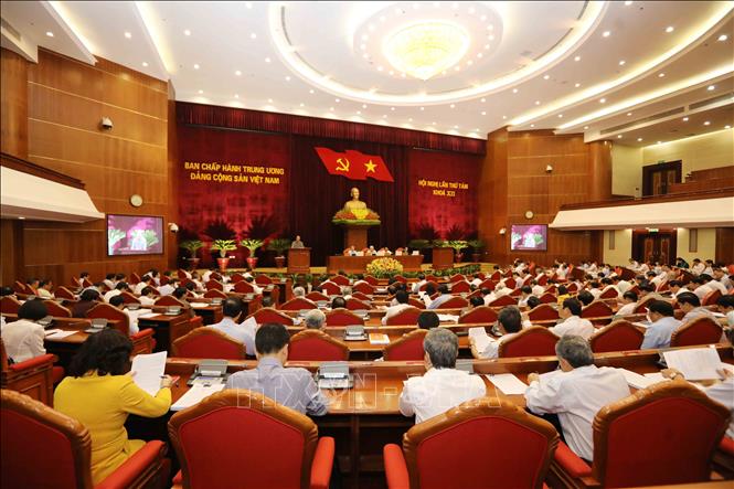 Toàn cảnh Hội nghị lần thứ 8 Ban Chấp hành Trung ương Đảng khóa XII. Ảnh: Phương Hoa/TTXVN