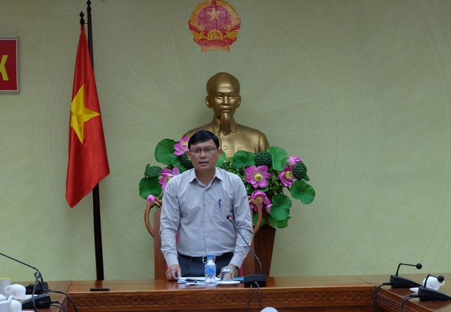 Đồng chí Nguyễn Tuấn Hà, Phó Chủ tịch UBND tỉnh phát biểu tại cuộc họp