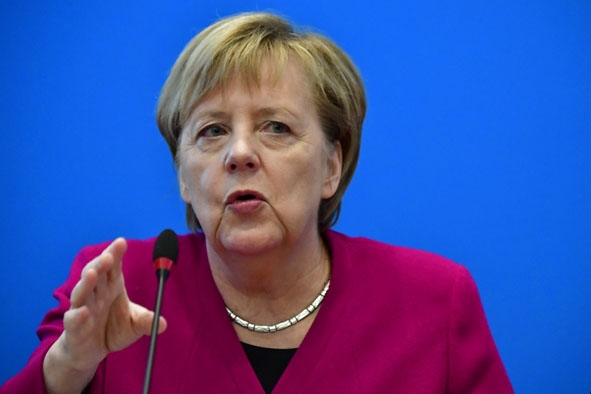 Thủ tướng Đức Angela Merkel phát biểu tại cuộc họp lãnh đạo đảng CDU tại Berlin ngày 29-10-2018. (Ảnh: AFP/TTXVN)