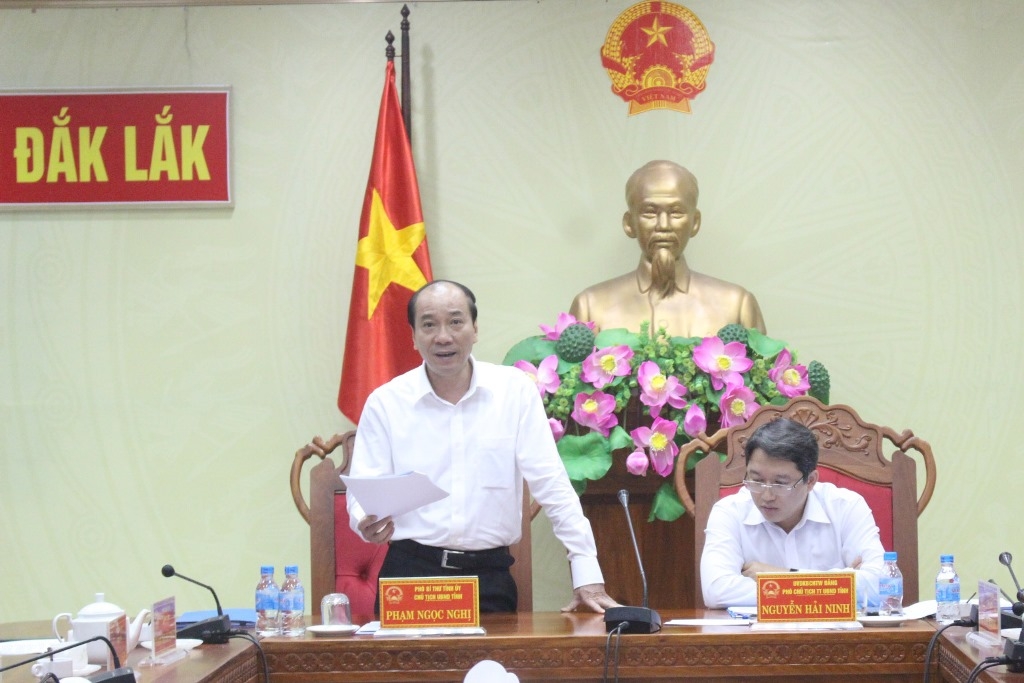 Chủ tịch UBND tỉnh, Phó Trưởng Ban Thường trực Ban Chỉ đạo Lễ hội Phạm Ngọc Nghị kết luận cuộc họp