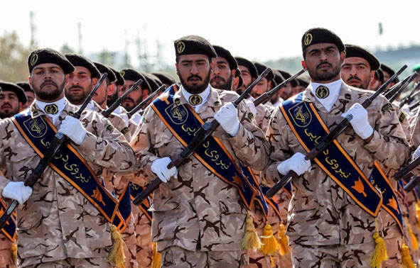 Lực lượng Vệ binh Cách mạng Hồi giáo Iran (IRGC) tại lễ duyệt binh ở Tehran ngày 22-9-2018. 