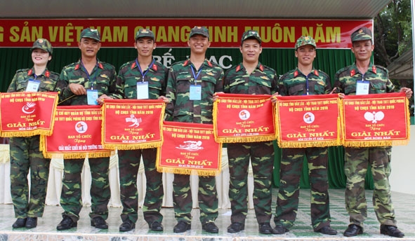 Thành tích của các vận động viên 4 cơ quan Bộ Chỉ huy Quân sự tỉnh đạt được tại hội thao.  