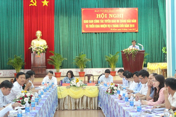 Ban Tuyên giáo Tỉnh ủy tổ chức Hội nghị giao ban 6 tháng đầu năm 2019.  