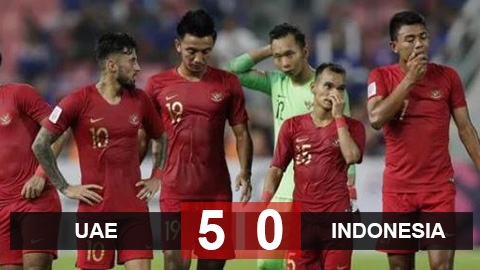 Hình ảnh các cầu thủ Indoneia thất vọng sau trận thua UAE với tỷ số 5-0 ở lượt đấu trước.