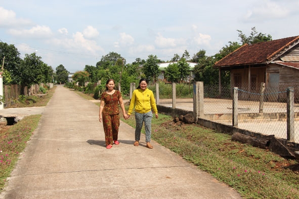 Một tuyến đường được Chi hội Phụ nữ thôn 2B vận động, đóng góp xây dựng.