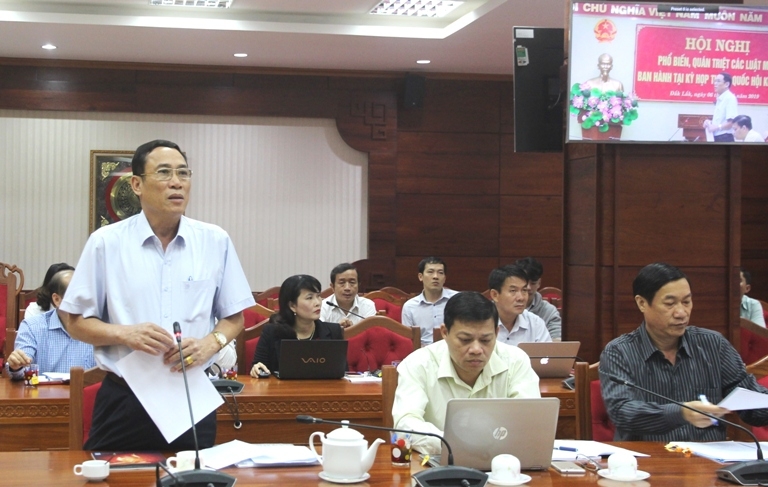 Phó chủ tịch UBND tỉnh Võ Văn Cảnh phát biểu tại hội nghị.
