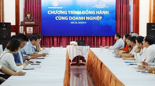 đại diện Chi nhánh Phòng Thương mại và Công nghiệp Việt Nam tại Đà Nẵng chia sẻ về các giải pháp phát triển doanh nghiệp nhỏ và vừa trên địa bàn tỉnh