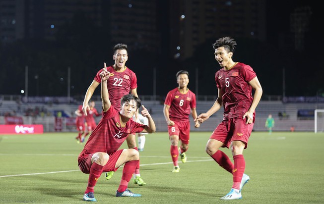 Hoàng Đức đã không phụ niềm tin của HLV Park Hang-seo khi ghi bàn thắng tuyệt đẹp mang về chiến thắng cho U22 Việt NamẢnh: Internet