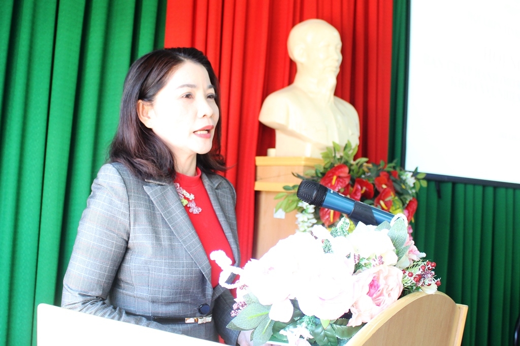 Chủ tịch Hội LHPN tỉnh Nguyễn Thị thu Nguyệt đánh giá kết quả hoạt động năm 2019