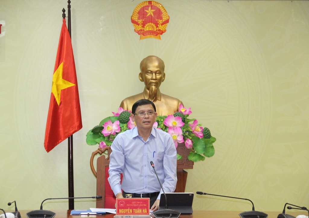 Phó Chủ tịch Thường trực UBND tỉnh Nguyễn Tuấn Hà chủ trì cuộc họp.