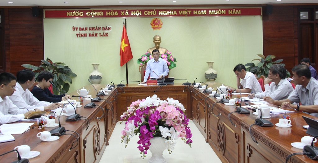 Phó Chủ tịch Thường trực UBND tỉnh Nguyễn Tuấn Hà phát biểu tại cuộc họp