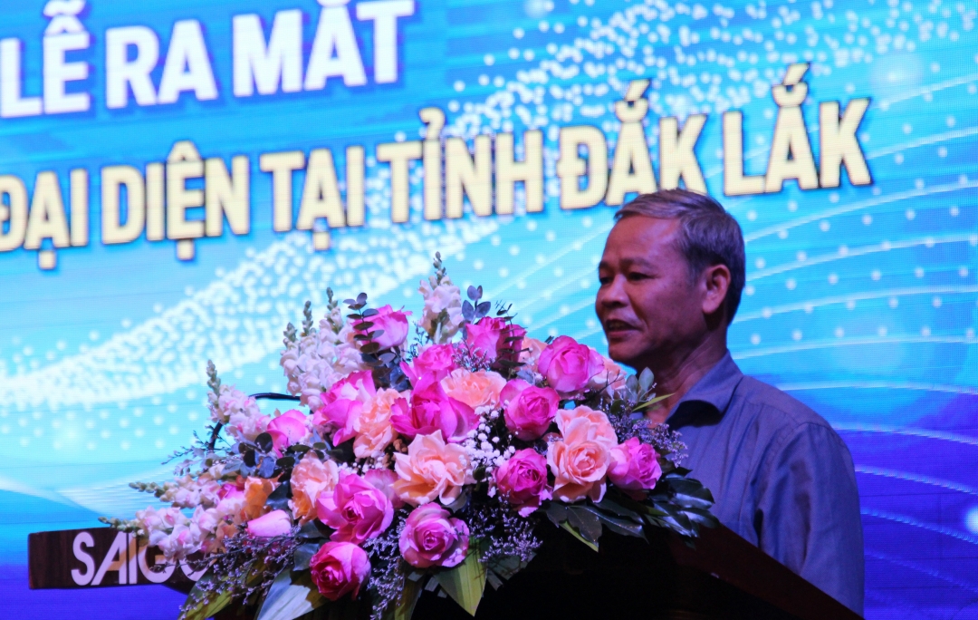 Chủ nhiệm Ủy ban Kiểm tra Tỉnh ủy Đắk Lắk Phan Xuân Lĩnh phát biểu tại buổi lễ.