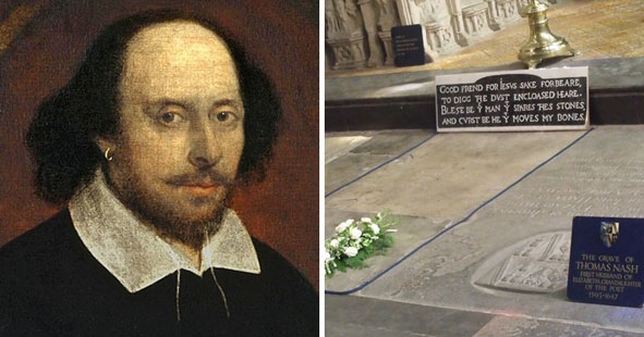William Shakespeare và ngôi mộ có lời nguyền của ông.