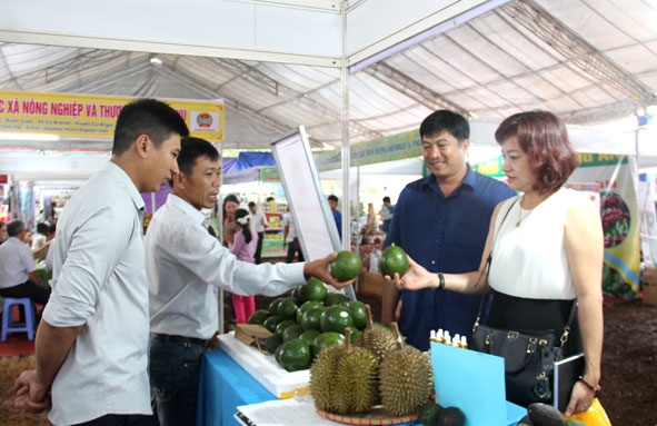 Sản phẩm bơ booth của Đắk Lắk tham gia Hội chợ thương mại khu vực Tây Nguyên. 