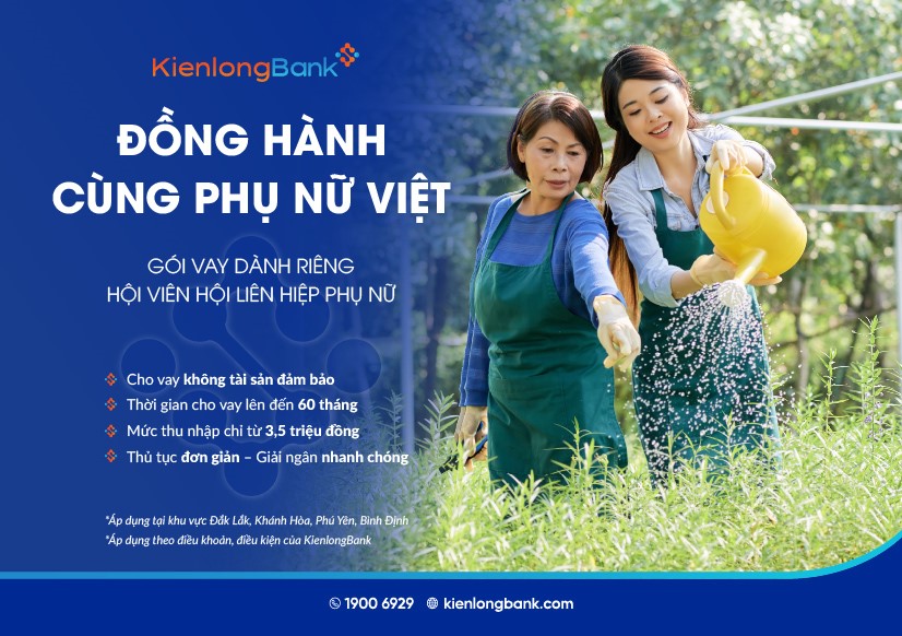 KienlongBank luôn dành nhiều sự ưu ái bằng các sản phẩm, dịch vụ cùng nhiều chính sách ưu đãi, đồng hành cùng phụ nữ Việt.