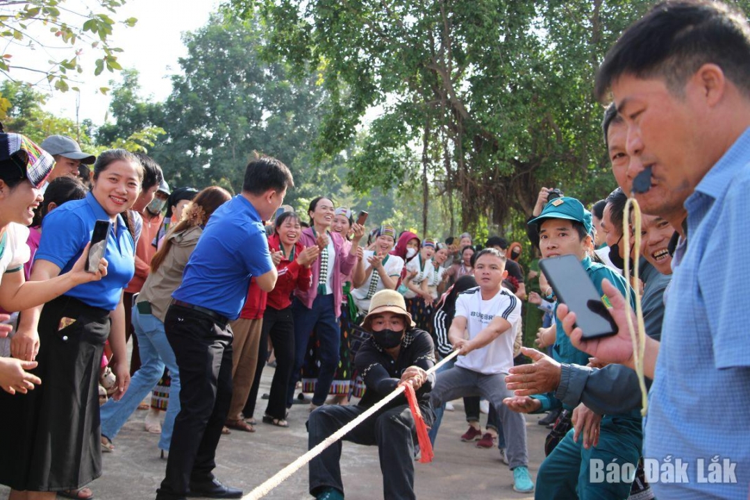 Hết mình trong phần thi kéo co.